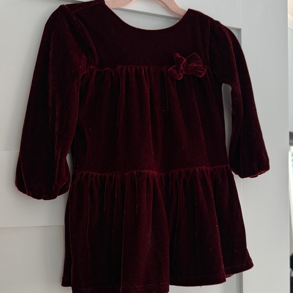 Carter's Burgundy Velvet Dress with Bow